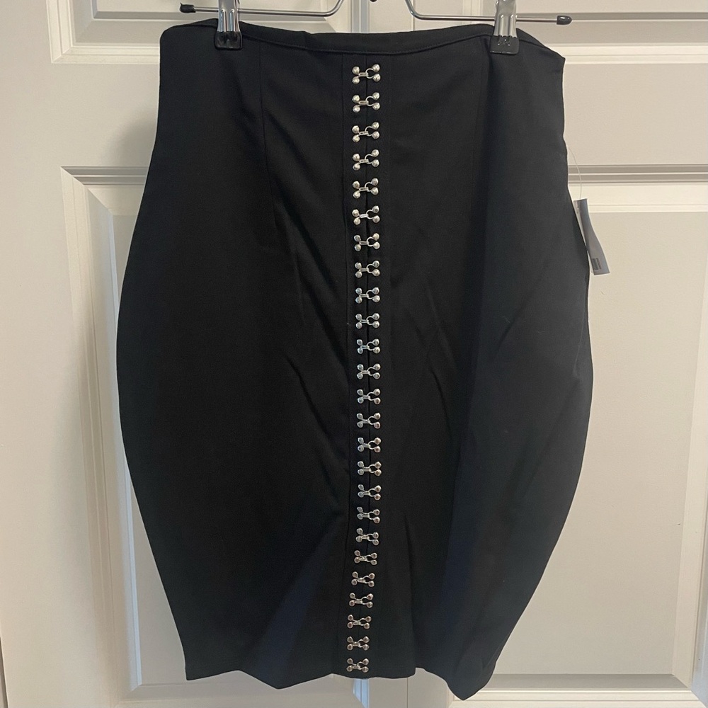 Forever 21 Black Asymmetrical Bubble Midi Skirt